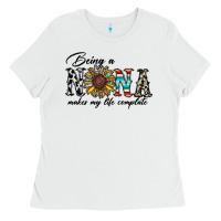 White being nana makes my life complate Ladies Tee - CowhideDigitalArt