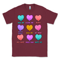 Burgundy valentine's day candy hearts Classic Tee - MaliasSmallBusiness