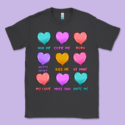 Valentine's Day Candy Hearts Classic Tee Designed By Maliassmallbusiness