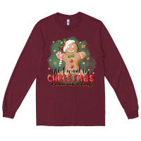 Burgundy Christmas dough Long Sleeve Tee - MaliasSmallBusiness