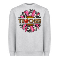Heather Grey western teacher sunflower Heavyweight Sweatshirt - NancyCooperArtShop