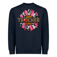 Navy western teacher sunflower Heavyweight Sweatshirt - NancyCooperArtShop