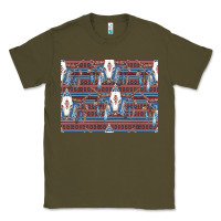 Army Green Bull Skull Pattern Classic Tee - CowhideDigitalArt