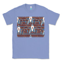 Colony Blue Bull Skull Pattern Classic Tee - CowhideDigitalArt