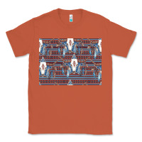 Copper Bull Skull Pattern Classic Tee - CowhideDigitalArt