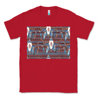 Red Bull Skull Pattern Classic Tee - CowhideDigitalArt
