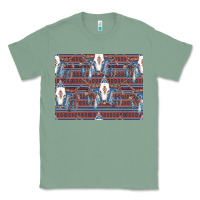 Sage Bull Skull Pattern Classic Tee - CowhideDigitalArt