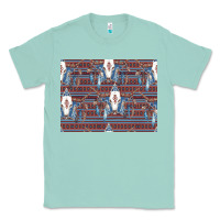 Seafoam Bull Skull Pattern Classic Tee - CowhideDigitalArt