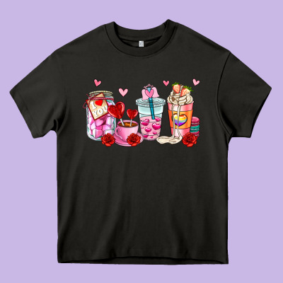 Valentines Day Coffee Cup Heavy Core Tee Designed By Adodesignshop