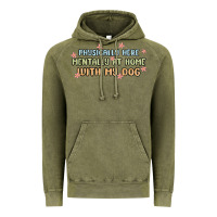 Vintage Olive physically here mentally at home with my dog Vintage Hoodie - MaliasSmallBusiness