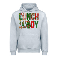 Heather Grey Lunch Lady Christmas Urban Hoodie - BundleAndBundleShop