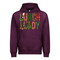 Mauve Wine Lunch Lady Christmas Urban Hoodie - BundleAndBundleShop
