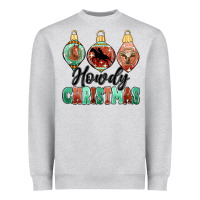 Heather Grey howdy christmas Heavyweight Sweatshirt - MaliasSmallBusiness