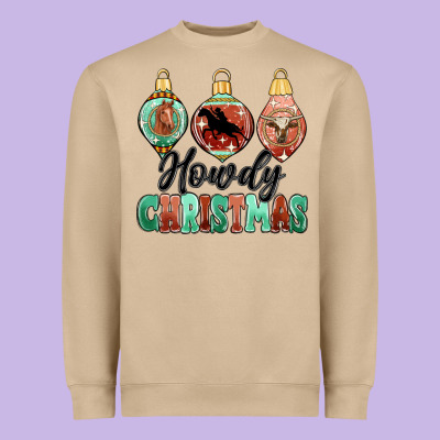 Howdy Christmas Heavyweight Sweatshirt Designed By Maliassmallbusiness