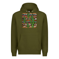 Army Green cactus gemstone coaster Premium Hoodie - JahusDesignShop
