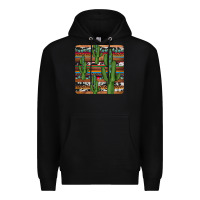 Black cactus gemstone coaster Premium Hoodie - JahusDesignShop