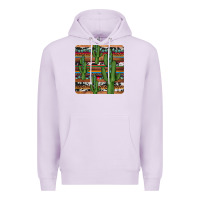 Lilac cactus gemstone coaster Premium Hoodie - JahusDesignShop