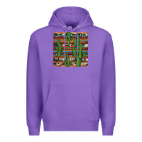 Purple cactus gemstone coaster Premium Hoodie - JahusDesignShop