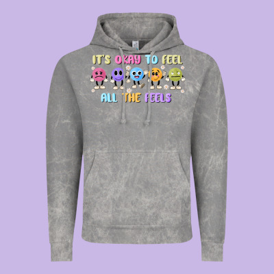 It's Okay To Feel All The Feels Vintage Hoodie Designed By Maliassmallbusiness