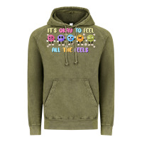 Vintage Olive it's okay to feel all the feels Vintage Hoodie - MaliasSmallBusiness