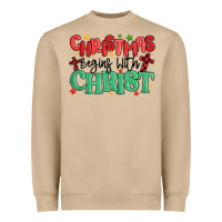 Mushroom christmas begins with christ Heavyweight Sweatshirt - MaliasSmallBusiness