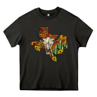 Asphalt bull skull texas map western Heavy Core Tee - BarkalooDesign