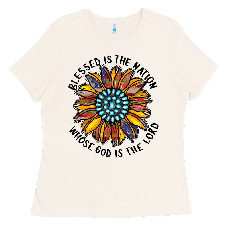 Blessed Is The Nation Whose God Is The Lord Ladies Tee by CowhideDigitalArt | Teevron