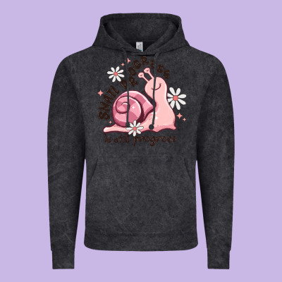 Snail Progress Is Stil Progress Vintage Hoodie Designed By Maliassmallbusiness