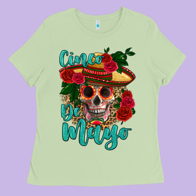 Cinco De Mayo Skull Ladies Tee Designed By Hra Design Shop