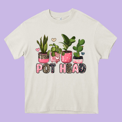 Pot Head Plants Heavy Core Tee Designed By Jahusdesignshop