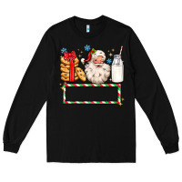Black christmas santa custom name Long Sleeve Tee - MaliasSmallBusiness
