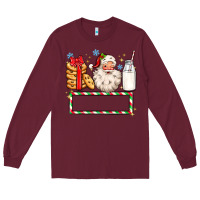 Burgundy christmas santa custom name Long Sleeve Tee - MaliasSmallBusiness