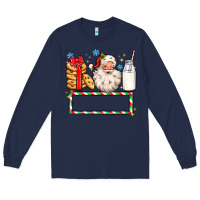 Navy christmas santa custom name Long Sleeve Tee - MaliasSmallBusiness
