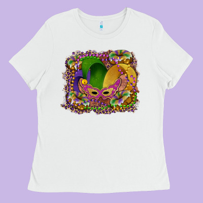 Mardi Gras Mask King Cake Ladies Tee Designed By Ranaportraitstore