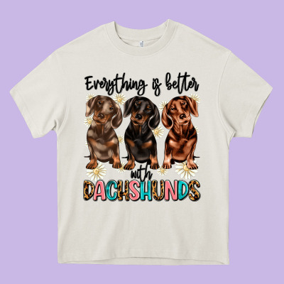 Everything Is Better With Dachshunds Heavy Core Tee Designed By Jahusdesignshop