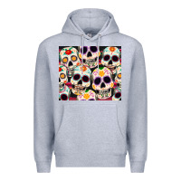 Heather Grey cinco de mayo skull Premium Hoodie - CowGirlArtShop
