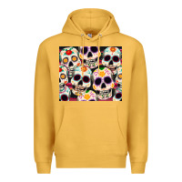 Mustard cinco de mayo skull Premium Hoodie - CowGirlArtShop
