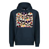 Navy cinco de mayo skull Premium Hoodie - CowGirlArtShop