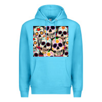 Ocean Blue cinco de mayo skull Premium Hoodie - CowGirlArtShop
