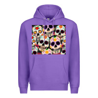 Purple cinco de mayo skull Premium Hoodie - CowGirlArtShop