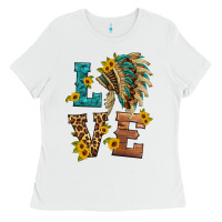 White love indian headdress Ladies Tee - HRA Design Shop