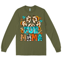 Army Green fur mama Long Sleeve Tee - MaliasSmallBusiness