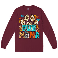 Burgundy fur mama Long Sleeve Tee - MaliasSmallBusiness