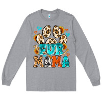 Heather Grey fur mama Long Sleeve Tee - MaliasSmallBusiness
