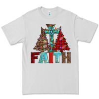 Dove Grey cross and christmas trees Premium Tee - AdoDesignShop