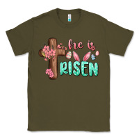 Army Green he is risen Classic Tee - MaliasSmallBusiness