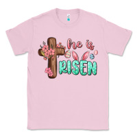Bubblegum Pink he is risen Classic Tee - MaliasSmallBusiness
