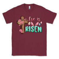 Burgundy he is risen Classic Tee - MaliasSmallBusiness