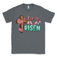 Charcoal Heather he is risen Classic Tee - MaliasSmallBusiness