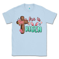 Dusty Blue he is risen Classic Tee - MaliasSmallBusiness